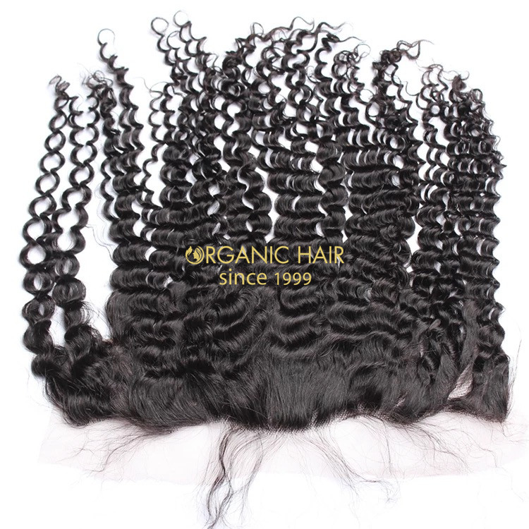 Large stock loose curly lace frontal real hair pieces